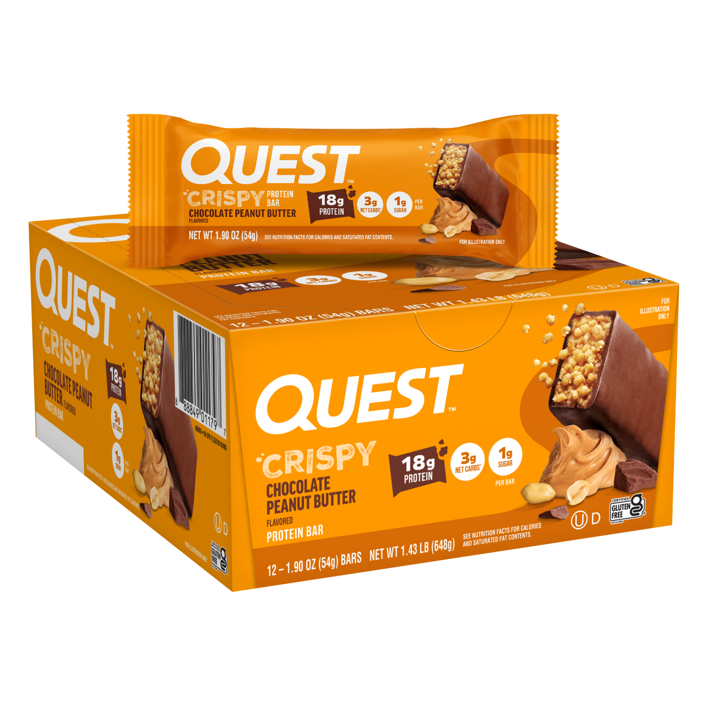 chocolate-peanut-butter-crispy-hero-protein-bars-x7 400095_QN_USA_Pkg_Crispy_ProteinBar_CPB_12ctCarton_3D_Composite_Force.png
